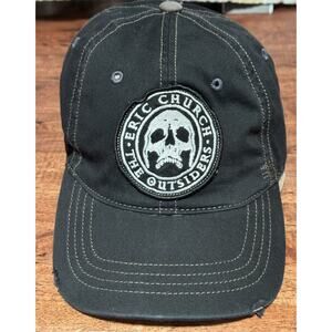 Eric Church Outsiders Skull Official Hat Cap Distressed Tour Concert Strapback